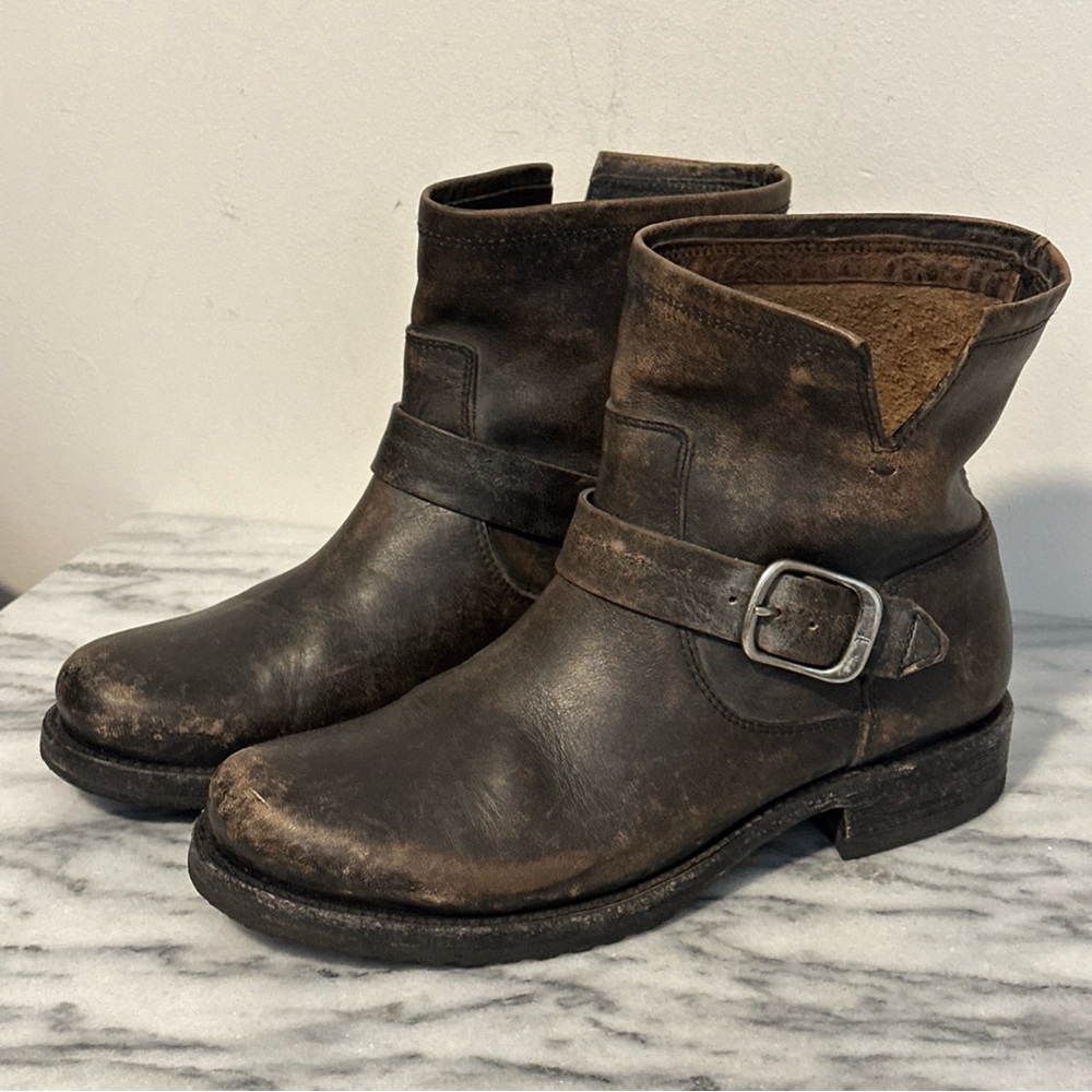 Frye veronica Brown /Black Leather Boots womens sz 8 - Picture 14 of 14
